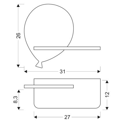 LED Detské nástenné svietidlo s poličkou BALLOON LED/4W/230V žltá/drevo, FSC certifikované