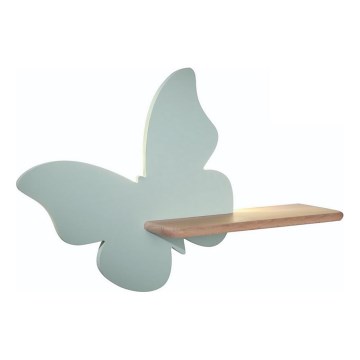 LED Detské nástenné svietidlo s poličkou BUTTERFLY LED/5W/230V zelená/drevo