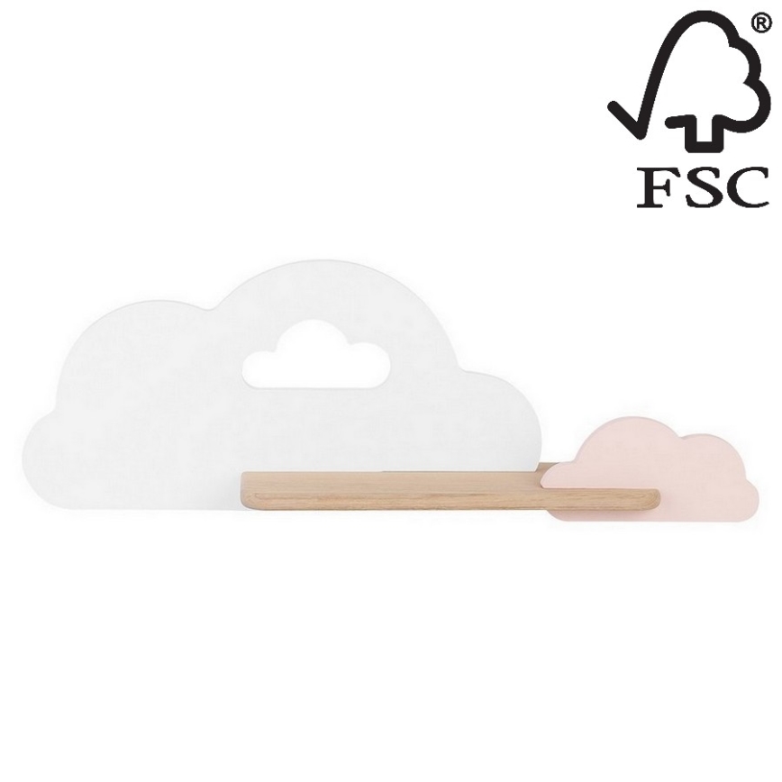 LED Detské nástenné svietidlo s poličkou CLOUD LED/5W/230V biela/ružová
