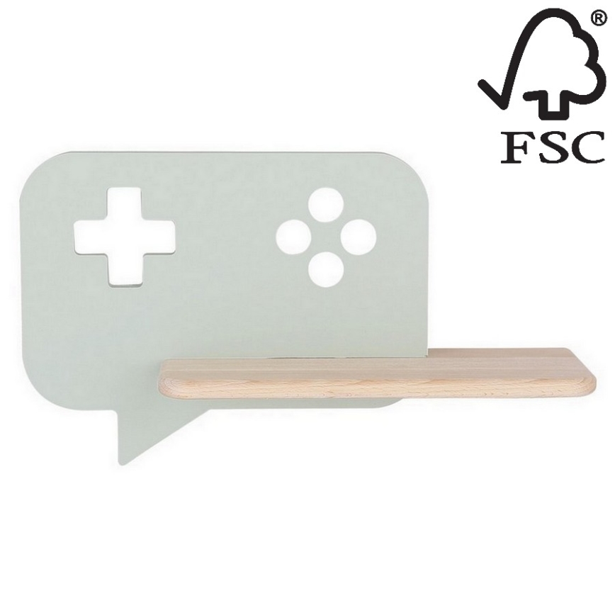 LED Detské nástenné svietidlo s poličkou CONSOLE LED/5W/230V zelená