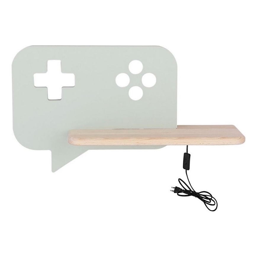 LED Detské nástenné svietidlo s poličkou CONSOLE LED/5W/230V zelená
