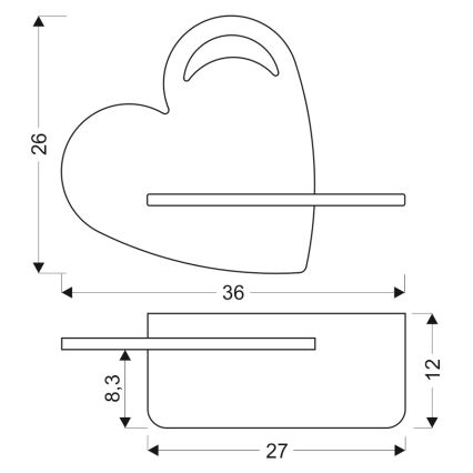 LED Detské nástenné svietidlo s poličkou HEART LED/5W/230V modrá/drevo, FSC certifikované