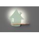 LED Detské nástenné svietidlo s poličkou HOUSE LED/4W/230V zelená/drevo, FSC certifikované