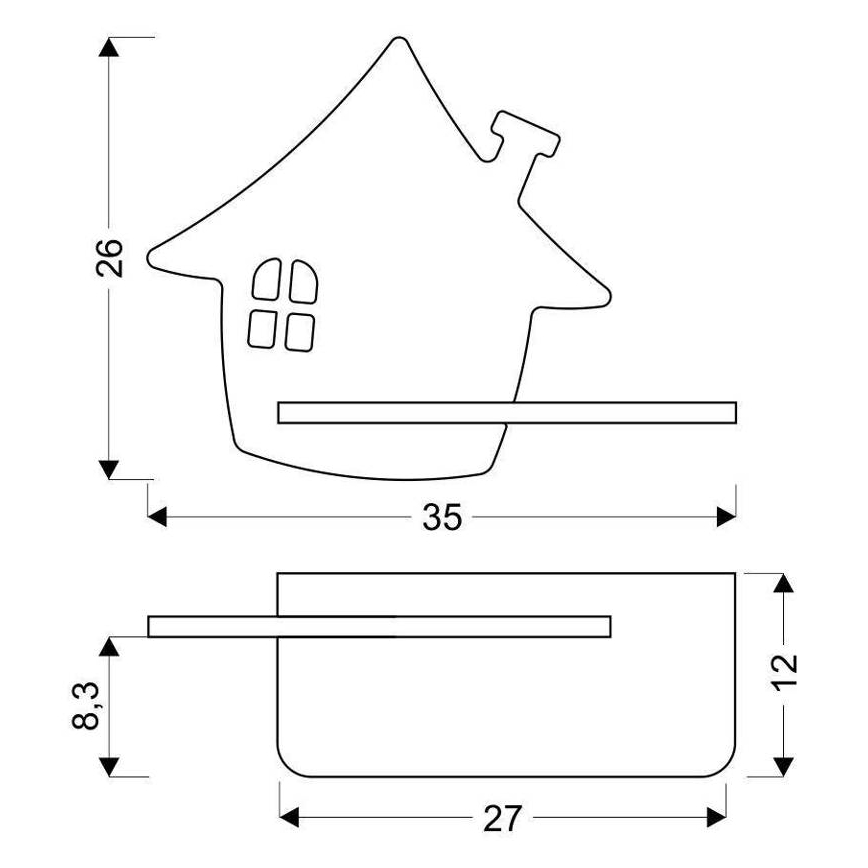 LED Detské nástenné svietidlo s poličkou HOUSE LED/4W/230V zelená/dřevo, 
