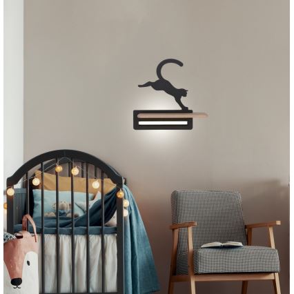 LED Detské nástenné svietidlo s poličkou JUMPING CAT LED/5W/230V, 