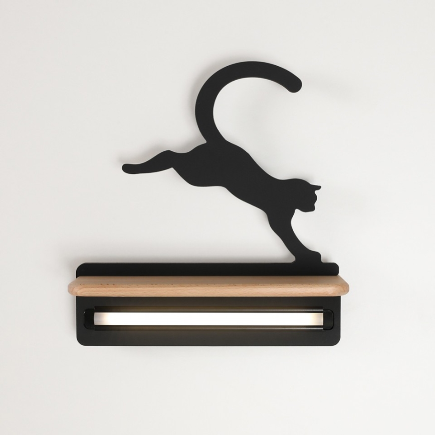 LED Detské nástenné svietidlo s poličkou JUMPING CAT LED/5W/230V, 