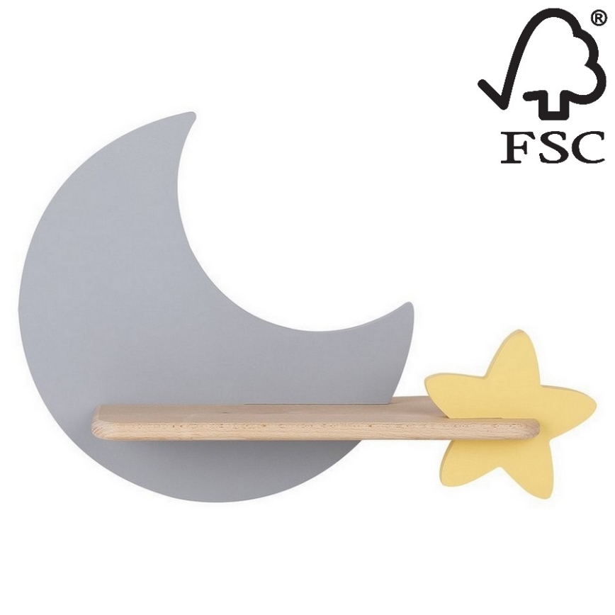 LED Detské nástenné svietidlo s poličkou MOON LED/5W/230V, 