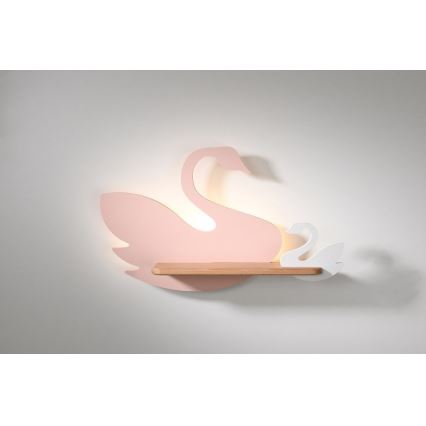 LED Detské nástenné svietidlo s poličkou SWAN LED/5W/230V, 