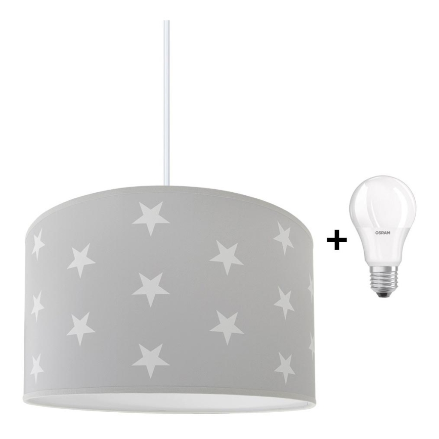 LED Detský luster STARS GREY 1xE27/9W/230V