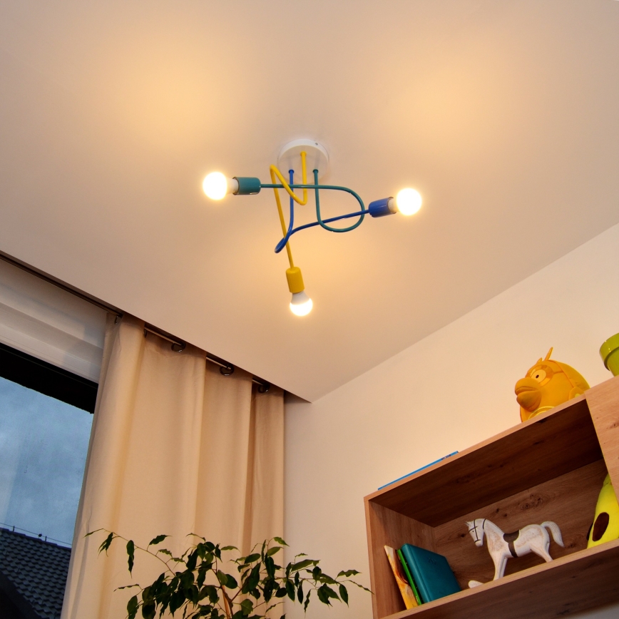 LED Detský prisadený luster OXFORD 3xE27/15W/230V