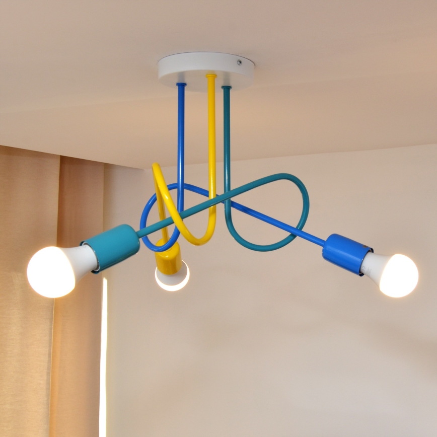 LED Detský prisadený luster OXFORD 3xE27/15W/230V