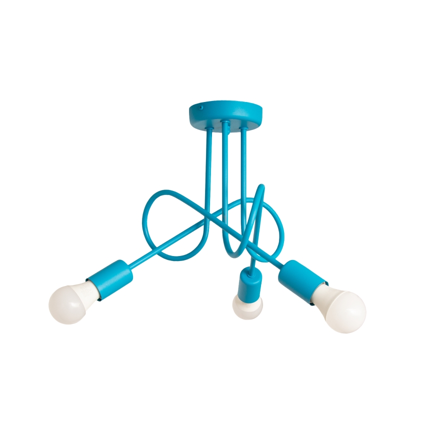 LED Detský prisadený luster OXFORD 3xE27/15W/230V modrý