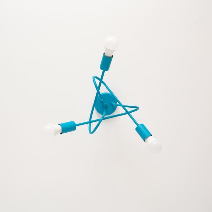 LED Detský prisadený luster OXFORD 3xE27/15W/230V modrý