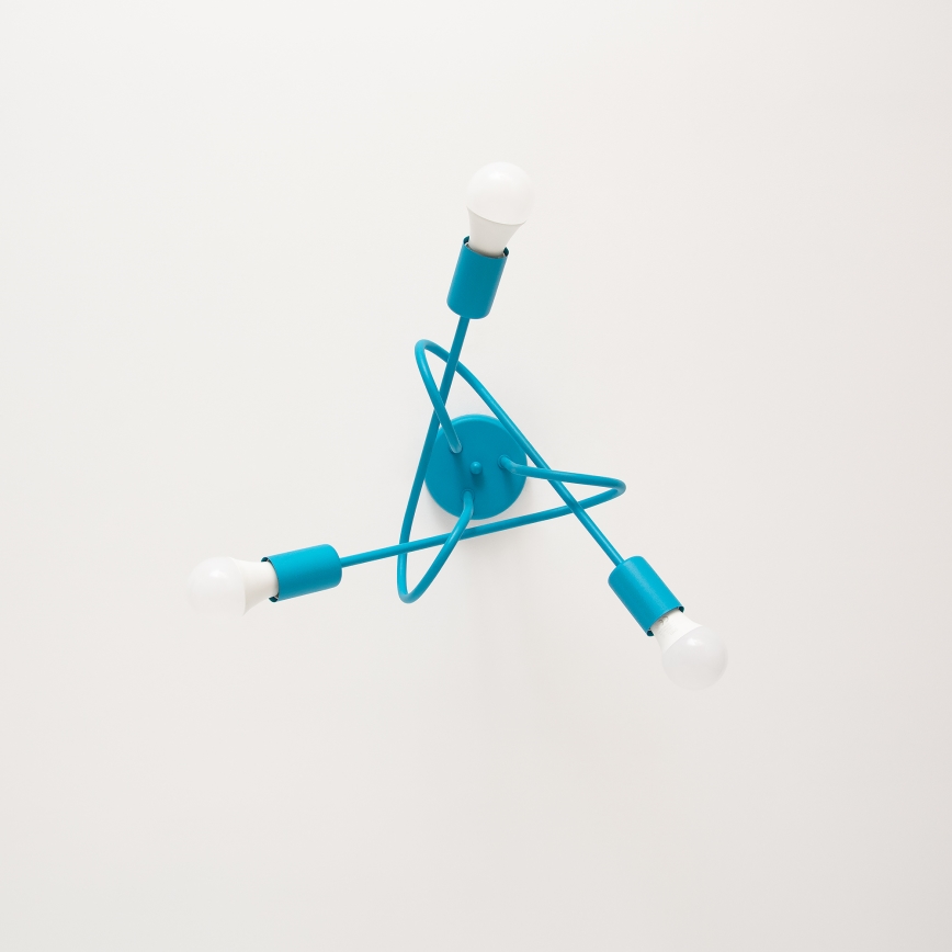 LED Detský prisadený luster OXFORD 3xE27/15W/230V modrý