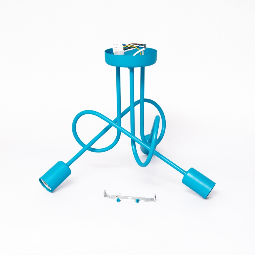 LED Detský prisadený luster OXFORD 3xE27/15W/230V modrý