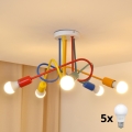 LED Detský prisadený luster OXFORD 5xE27/15W/230V