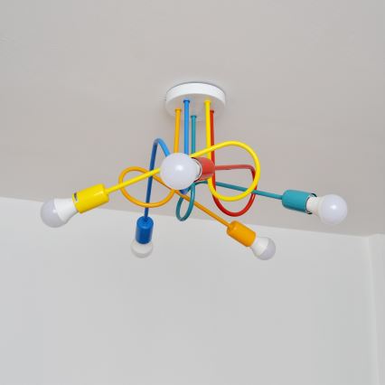 LED Detský prisadený luster OXFORD 5xE27/15W/230V