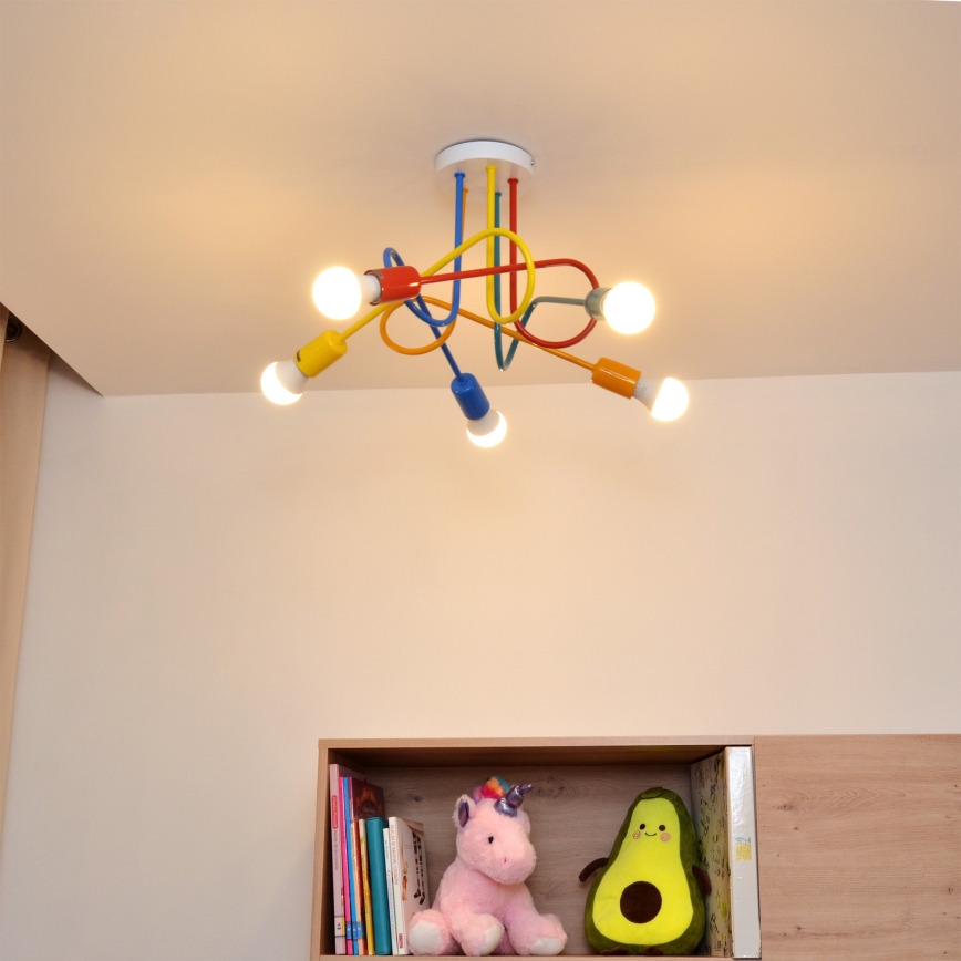 LED Detský prisadený luster OXFORD 5xE27/15W/230V