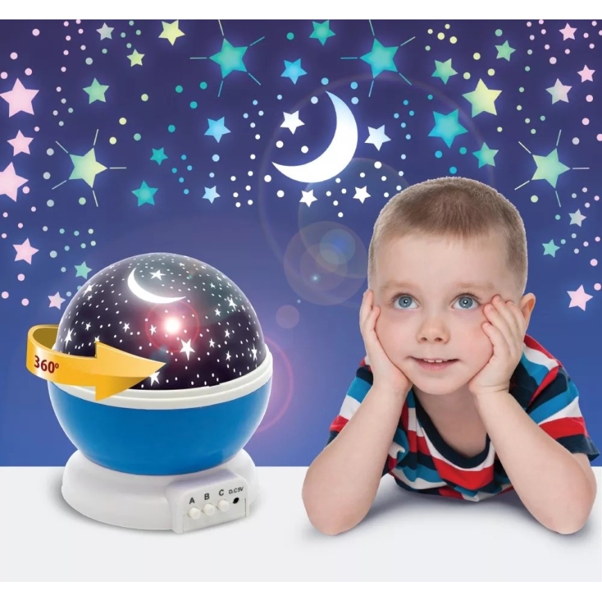 LED Detský projektor 4W/5V/4xAAA