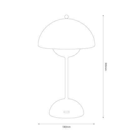 LED dobíjateľná dotyková stolná lampa COSTA LED/3W/5V 2400 mAh 3000-6000K čierna
