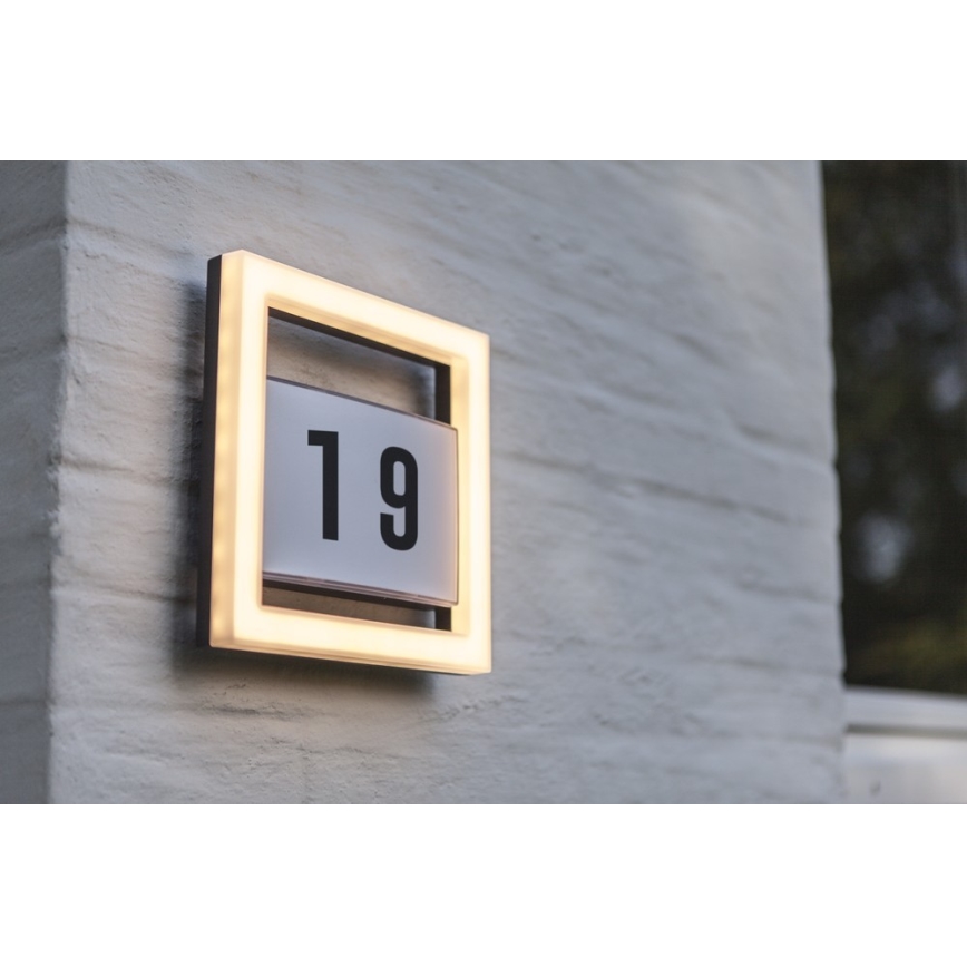 LED Domové číslo ALICE LED/13W/230V IP44 3000K antracit