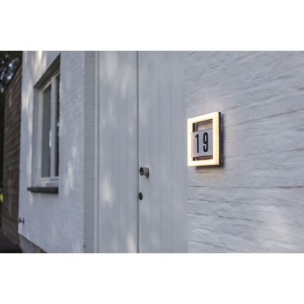 LED Domové číslo ALICE LED/13W/230V IP44 3000K antracit