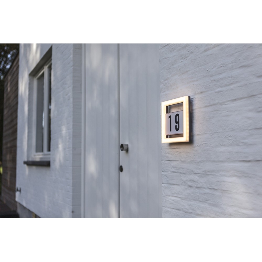 LED Domové číslo ALICE LED/13W/230V IP44 3000K antracit