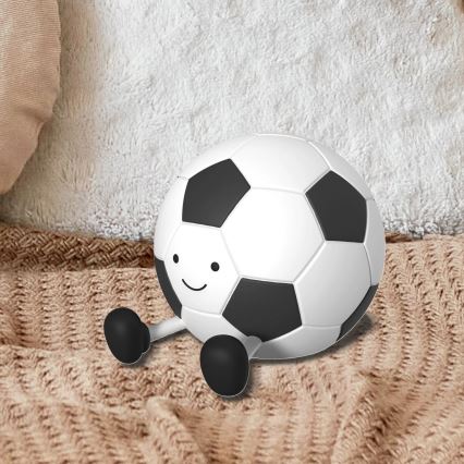 LED Stmievaťelná detská dotyková lampa FUTBAL LED/2W/5V USB 1200 mAh biela/čierna