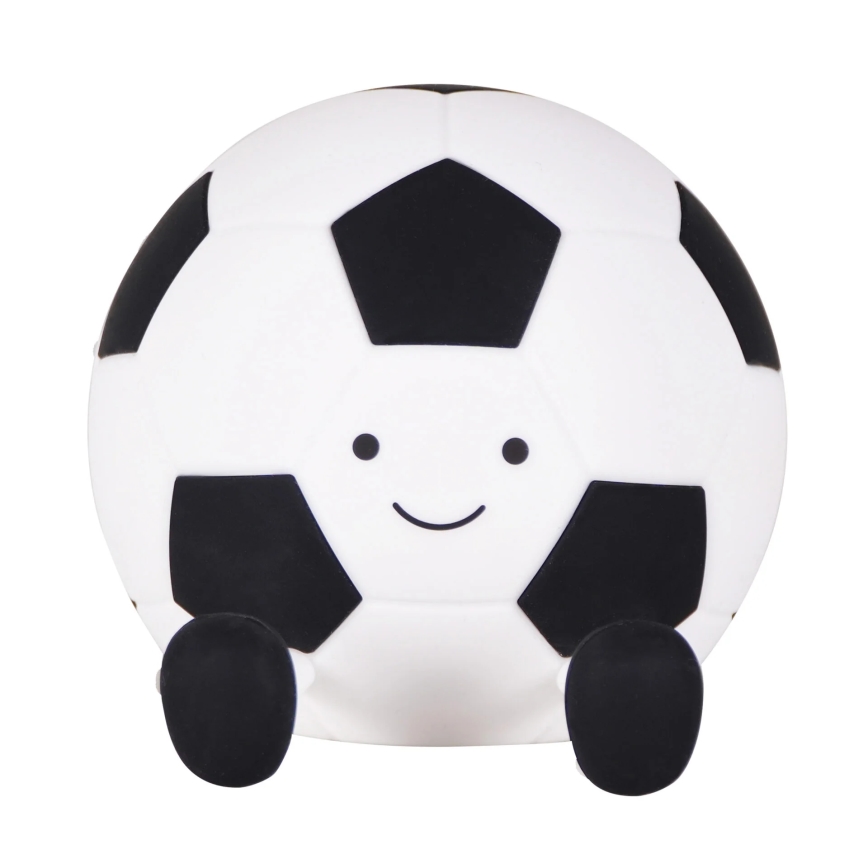 LED Stmievaťelná detská dotyková lampa FUTBAL LED/2W/5V USB 1200 mAh biela/čierna