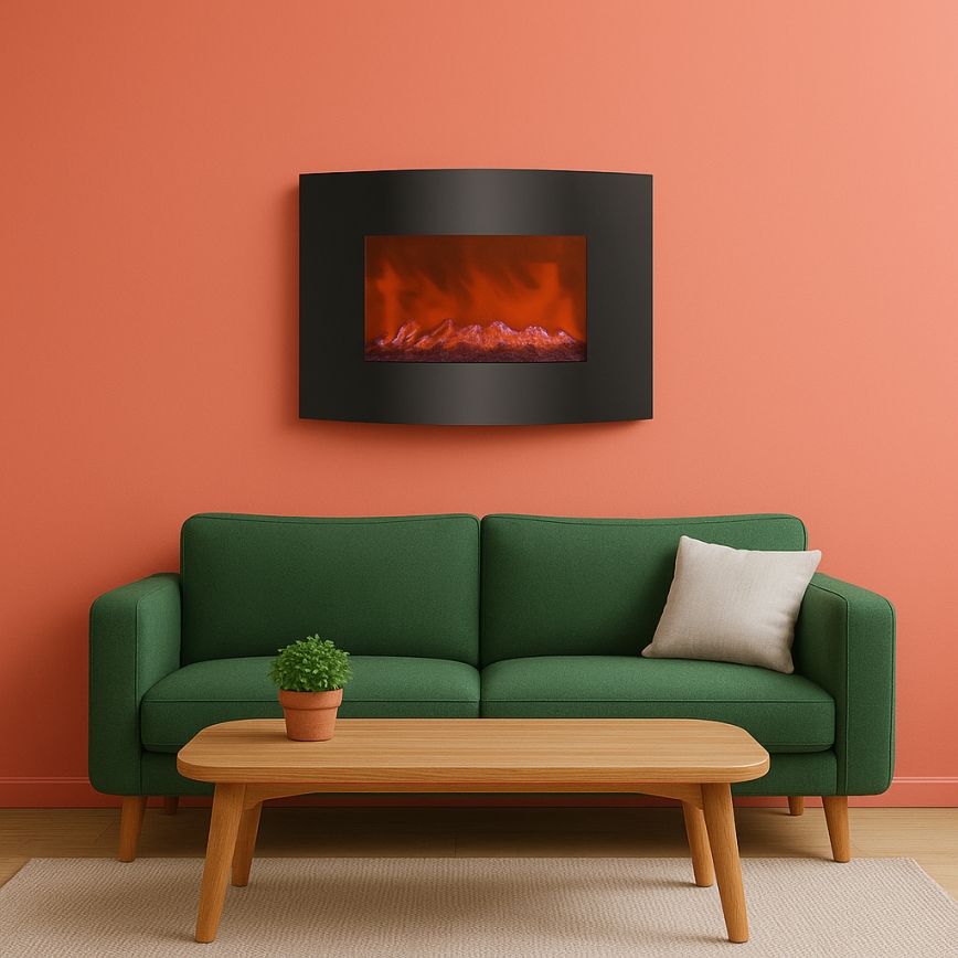 LED elektrický krb s vykurovaním LED/2000W/230V + diaľkové ovládanie