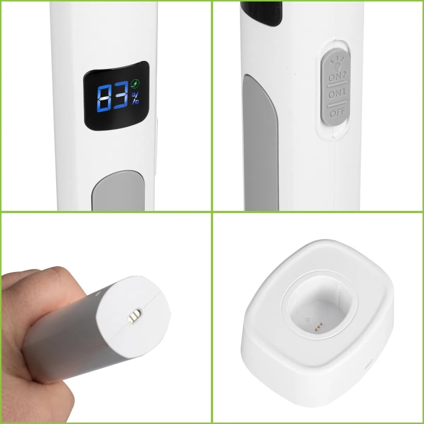 LED Elektrický lapač hmyzu 2v1 s LCD displejom 1200 mAh/5V biela