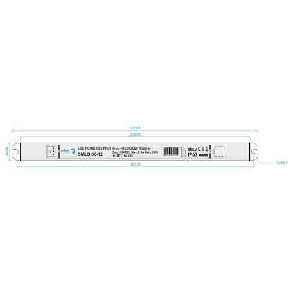 LED Elektronický transformátor DRIVER 30W/230V/12V IP67