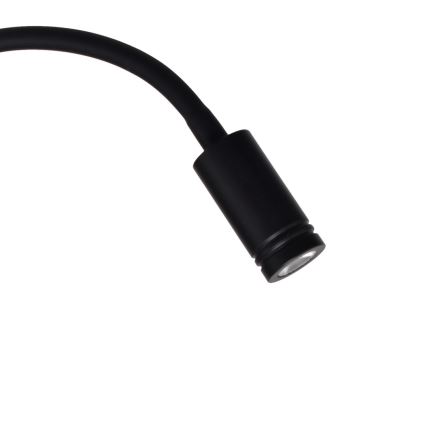 LED Flexibilná nástenná lampička BASE 1xLED/8W+1xLED/2W/230V čierna/strieborná