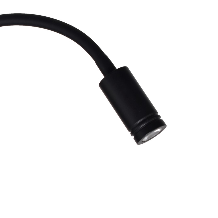 LED Flexibilná nástenná lampička BASE 1xLED/8W+1xLED/2W/230V čierna/strieborná
