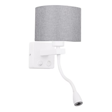 LED Flexibilné svietidlo POLO 1xE27/40W+LED/2W 230V biela