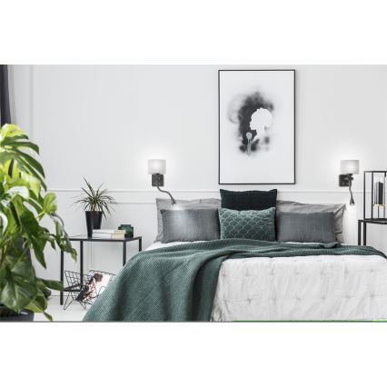 LED Flexibilné svietidlo POLO 1xE27/40W+LED/2W 230V čierna