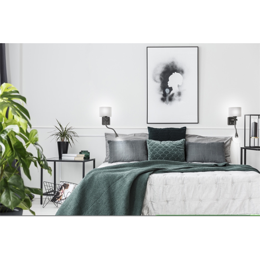 LED Flexibilné svietidlo POLO 1xE27/40W+LED/2W 230V čierna