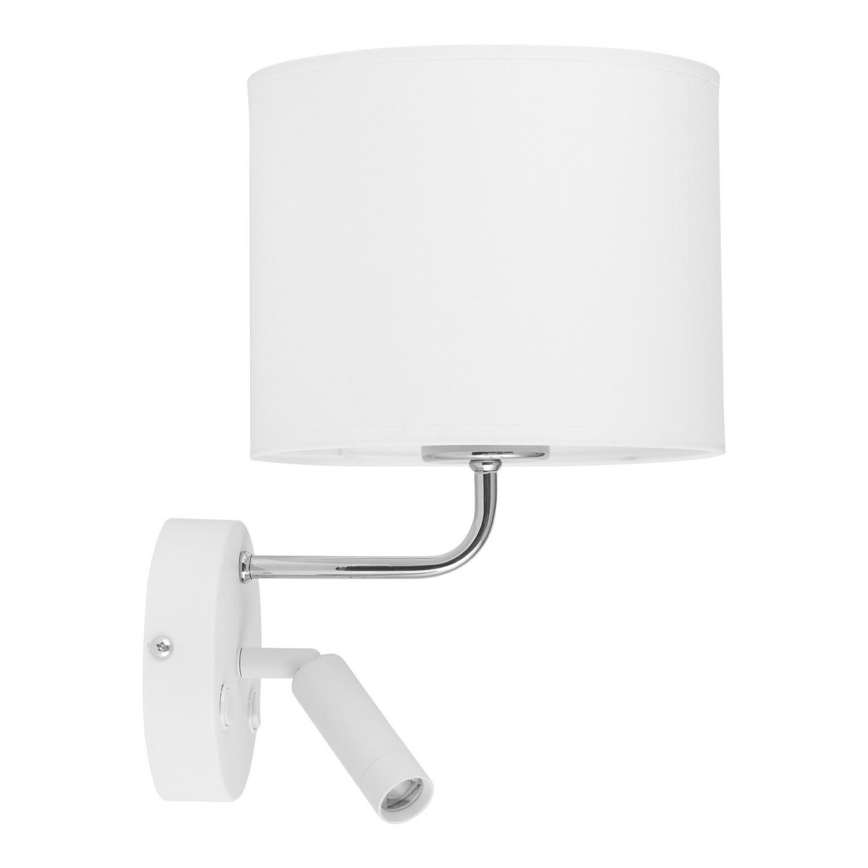 LED Flexibilné svietidlo RICHI 1xE27/15W/230V + LED/3W/230V biela