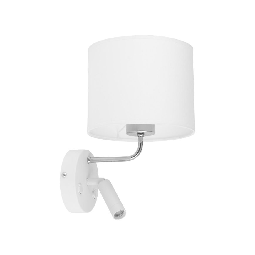 LED Flexibilné svietidlo RICHI 1xE27/15W/230V + LED/3W/230V biela