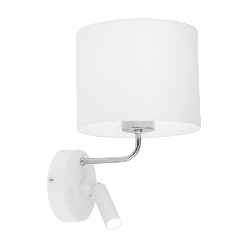 LED Flexibilné svietidlo RICHI 1xE27/15W/230V + LED/3W/230V biela