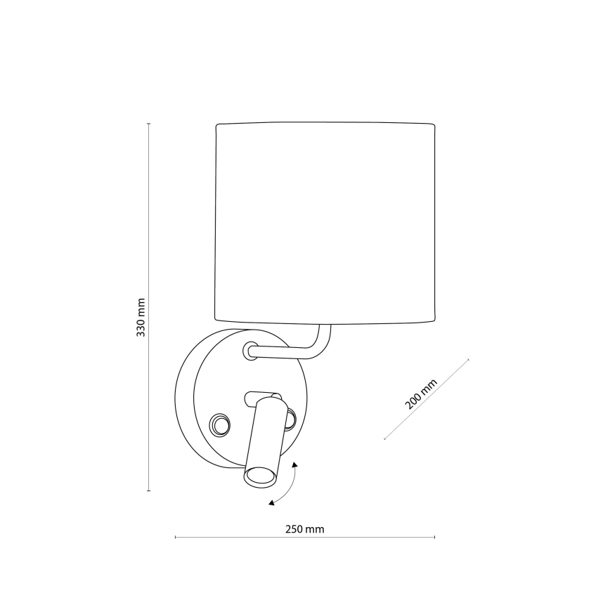 LED Flexibilné svietidlo RICHI 1xE27/15W/230V + LED/3W/230V biela