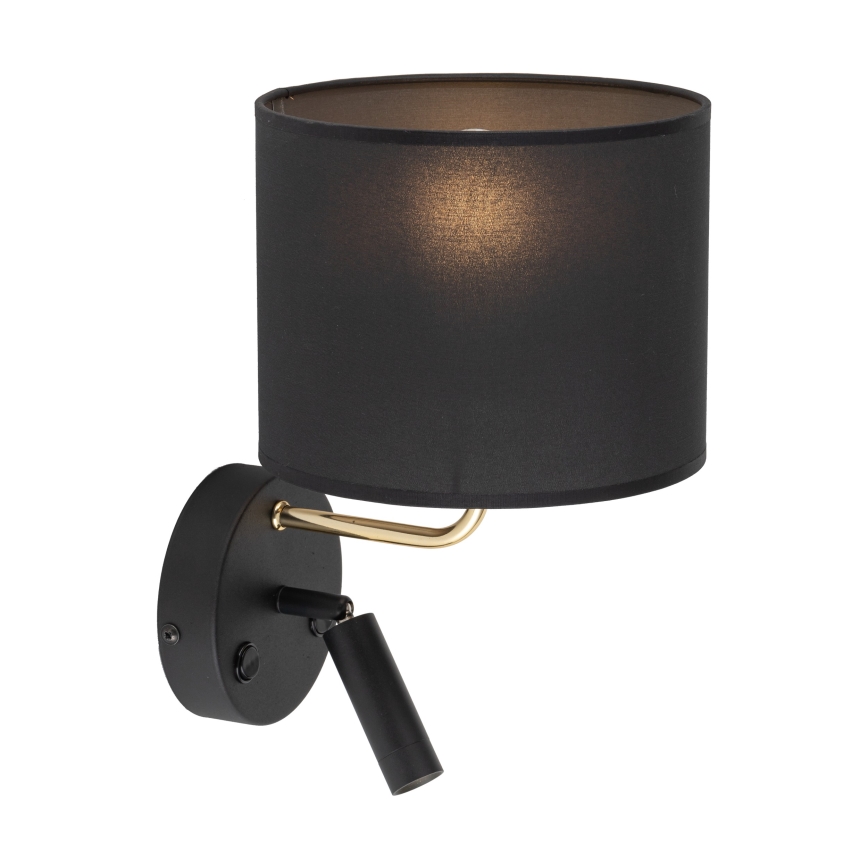 LED Flexibilné svietidlo RICHI 1xE27/15W/230V + LED/3W/230V čierna