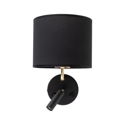 LED Flexibilné svietidlo RICHI 1xE27/15W/230V + LED/3W/230V čierna