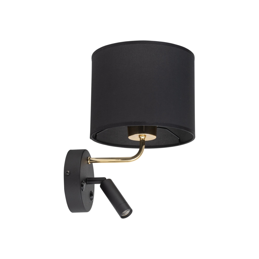 LED Flexibilné svietidlo RICHI 1xE27/15W/230V + LED/3W/230V čierna