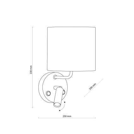 LED Flexibilné svietidlo RICHI 1xE27/15W/230V + LED/3W/230V čierna