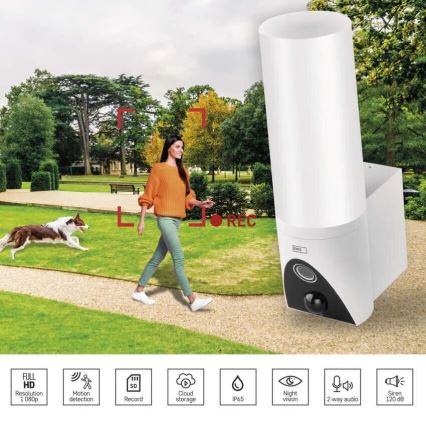 LED Inteligentná vonkajšia kamera so svetlom GoSmart LED/12W/230V IP65 Wi-Fi Tuya biela