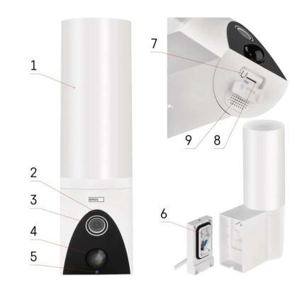 LED Inteligentná vonkajšia kamera so svetlom GoSmart LED/12W/230V IP65 Wi-Fi Tuya biela