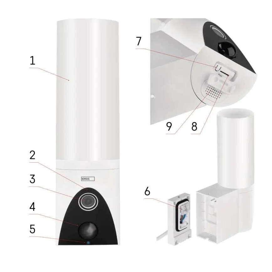 LED Inteligentná vonkajšia kamera so svetlom GoSmart LED/12W/230V IP65 Wi-Fi Tuya biela