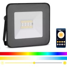 LED Inteligentný stmievateľný RGB reflektor LED/20W/230V IP65 čierna