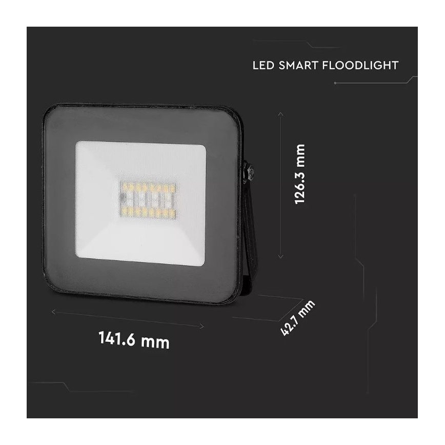 LED Inteligentný stmievateľný RGB reflektor LED/20W/230V IP65 čierna